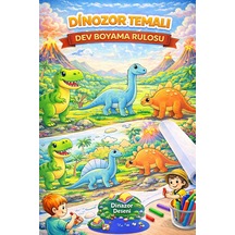 Dinozorlar Çağı Boyama Şeridi Sevimli Dinozorları Boyuyorum 5 Metre Uzunluğunda Çocuk Aktivite & Boyama Rulosu