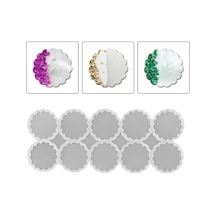 Epoksi Silikon Kalıp Dalgalı Kenar Magnet Kalıbı 6.8 Cm 10 Lu