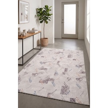 Villadia Home Textile Modern Desen Baskılı Dekoratif Kaymaz Taban Yıkanabilir Halı Yolluk Elit Şık Salon Oturma Odası Mutfak Koridor Antre Yatak Odası Halısı Yolluk Vd4050multi