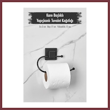 Storeşahin Yapışkanlı Kare Başlıklı Siyah Tuvalet Kağıtlığı Shn0720