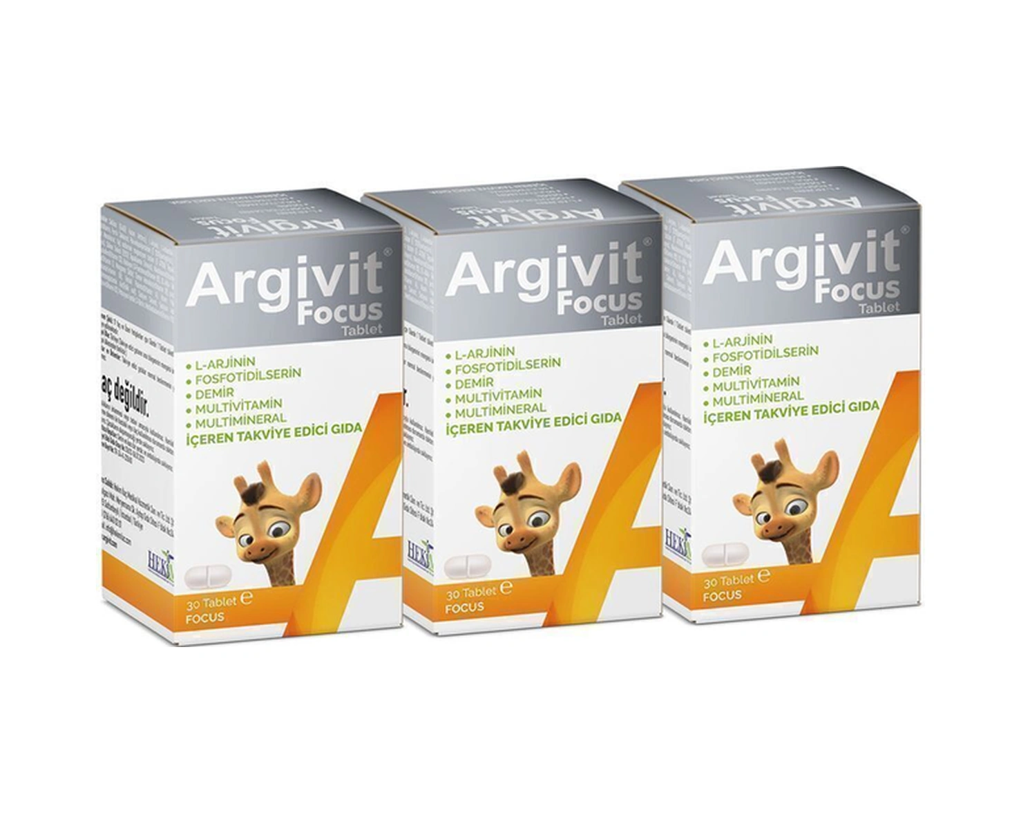 Argivit Focus 3'lü Paket Fosfatidilserin, L-arjinin, Multivitamin Ve Multimineral Tablet 30 Adet