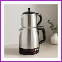 Bezos 2in1 Çaycı & Kettle Elektrikli Çay Makinesi 1.7l + 0.7l Çelik Bty