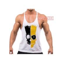 Tarzsokak Gym Tank Top Fitness Sporcu Atleti Gym107 Beyaz