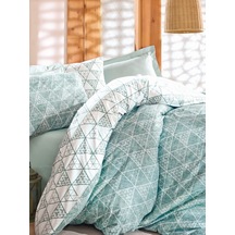 Cotton Box Minimal Çift Kişilik Nevresim Takımı Sole Mint