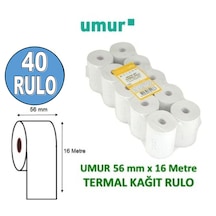 Umur 56x16mt Termal Yazarkasa Pos Rulosu 40 Adet