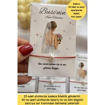 25 Adet Beyaz Gelinlik Model - Kişiye Özel Şans Bilekliği - Kına