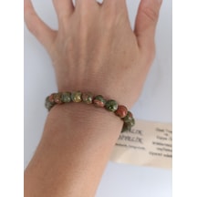 Doğaltaş Bileklik /unakit Taşı Bileklik-1084 Haki