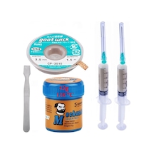 Mechanic Krem Lehim Mechanic Solder Paste 42 Gr 138c Lehim Emme Temizleme Teli 3,5 Mm Ve Metal Spatula Seti01
