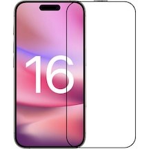 Forzacase Apple Uyumlu iPhone 16 Çerçeveli Tam Kaplayan Temperli Ekran Koruyucu - Fc003