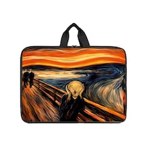 Ab Kıds Desenli Proje Çantası Evrak Laptop Taşıma Çantası Otantik Para Cüzdanı Hediyeli - 19 Farklı Model Çok Amaçlı Organizer Çanta Munch Çığlık Munch Çığlık