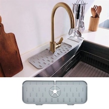 Lavabo İçin Silikon Esnek Mat Musluk Sapı Damlama Tutucu Raf Mutfak Tezgahı Sıçrama Koruma Timya/go1395 202834 Çok Renkli