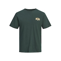 Jack & Jones Erkek Gögüs Baskili Bisiklet Yaka Tisört - Aero - 12298488 - 1 Çok Renkli