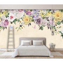 Soft Renk Çiçekler Duvar Kağıdı (397459641)