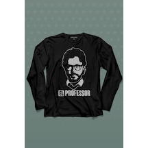 El Proffessor La Casa De Papel Profesör Uzun Kollu Tişört Baskılı T-shirt 001