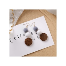 So-much Kadın Özel Tasarım Soft Renkler Sallantılı Çift Küpe Kahve Oval - 226000494 Kahve Oval - 226000494 Kahve Oval
