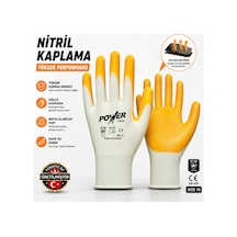2 Çift Power Tek Nitril Kaplama İş Eldiveni Beden 10 Kaymaz Tutuşlu, Esnek, Dayanıklı İş Güvenliği Eldiveni