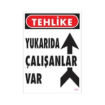 Yukarıda Çalışanlar Var Uyarı Levhası 25X35 Kod: 410 (248274015)