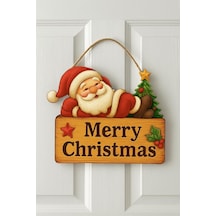 Yıldızlı Ahşap Noel Kapı Süsü Yılbaşı Mazemeleri Yılbaşı Temalı Hediyeler 2026 25-20 Cm