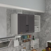 Kenzlife Hazır Mutfak Dolabı Maydanoz90 Gri Mod2 90 120 32 Mebran Kapak Suntalam Gövde Beyaz