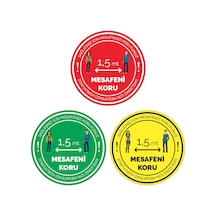 Letbil - Sosyal Mesafe Uyarı Folyo Stickeretiketi