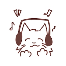 Müzik Dinleyen Kedi Sticker 17x17 Cm Kahverengi