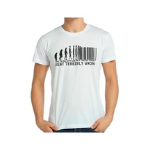 Bant Giyim - Barcode Beyaz Erkek T-Shirt Tişört