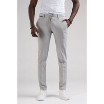 Ecer Slimfit Beli Yarım Lastikli Ve İplikli İnce Çizgili Yazlık Jogger Pantolon 001