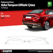 S-dizayn Fiat Egea Sd Krom Arka Tampon Difüzör Çıtası 3 Prç. 2015