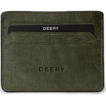 Deery Erkek Hakiki Vintage Deri Haki Yatay Kartlık - 00530mhakz01 Haki