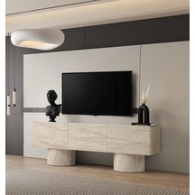 Tv Sehpası 3 Kapaklı Sidon 180cm Kurulu Gönderilir Bej