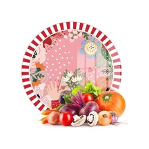 Tr Cam Kesme Tahtası Karışık Renkli Love Desenli Çap 30 Cm Genel