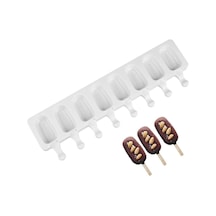 Myebi Magnum 8'li Silikon Dondurma Kalıbı Mini Boy, Beyaz