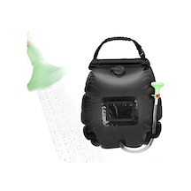 Vkemall Kamp İçin Taşınabilir 20l Güneş Enerjili Duş Çantası - Siyah, 45x50cm, 50cm Hortum, 430g, Taşıma Çantası Dahil Siyah