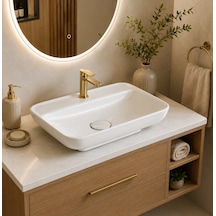 Turkuaz Seramik Cerastyle Çanak Lal Tezgah Üstü Lavabo 60CM Standart