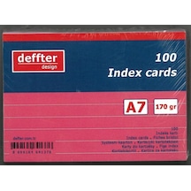 Deffter A7 Çizgili Index Kartı Pembe