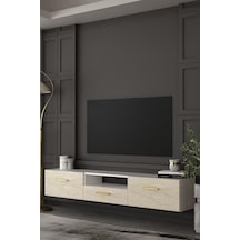 180dhdtdaç2bta Eros Duvara Monte Tv Sehpası,ünitesi Beyaz-traverten-altın