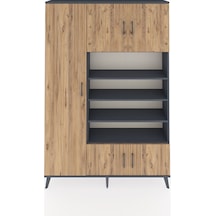 Arges Dolap 10 Raflı 5 Kapaklı 132x30x195 Antrasit-çam/antrasit Antrasit
