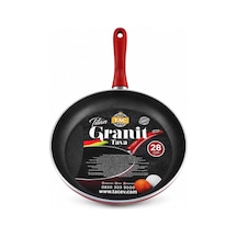 Tr Titan Granit Tava 28 Cm Yapışmaz Nonstick Kaplama, Ergonomik Kırmızı Saplı, Çizilmeye Dayanıklı, Kolay T Genel