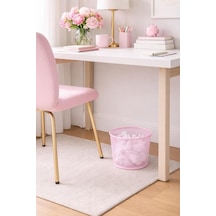Nd-1060 Masaüstü & Masa Altı Metal File Çöp Kovası Small Organizer Toz Pembe
