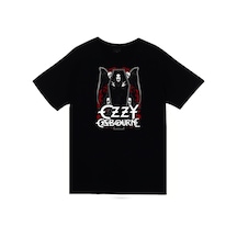 Ozzy Osbourne Baskılı Unisex %100 Pamuk Siyah T-shirt SIYAH