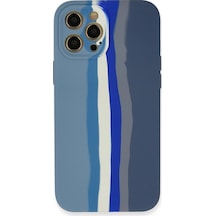Newface - 20 - iPhone Uyumlu 12 Pro Kılıf Ebruli Lansman Silikon - Csmo-tex - - Mavi-gri
