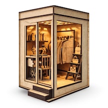 Tailor Shop Book Nook Ahşap Maket Seti Terzihane Miniatür Kitaplık Dekoru Dıy
