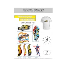 Ütü İle Yapışan Kıyafet Etiketi Hot Wheels Serisi-2 7li Set Karışık