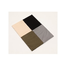 Melodi Scarf Tesettür 4 Renkli Önü Dikişsiz Likralı Pratik İki Ucu Açık Boru 4 Farklı Kullanımlı Hazır Bone Açık Bej-Siyah-Haki-gri