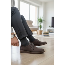 Enoch Erkek Smart Casual Bağcıklı Ayakkabı - Tekstüre Üst Yüzeyli Ve Esnek Hafif Tabanlı Klasık Ayakkabı Kahverengi
