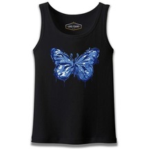 Beautiful Blue Butterfly Siyah Erkek Atlet 001