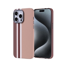 Zore İphone 15 Pro Max Kılıf Magsafe Şarj Özellikli Karbon Fiber Görünümlü Nvth Nekst Kapak - Gold Altın