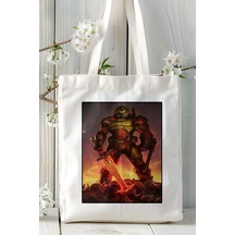 Art Hediye Doom Oyun Baskılı Omuz Çanta Kişiye Özel Model 12 Çok Renkli