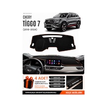 Chery Tiggo 7 2018-2024 Uyumlu Torpido Örtüsü, Torpido Kılıfı - Siyah-kahverengi - Cy002