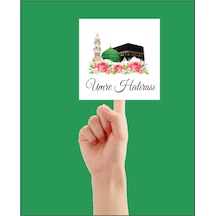 Umre Hatırası Etiket 70 Adet 4x4 Cm Kare Tabaka Şeklinde